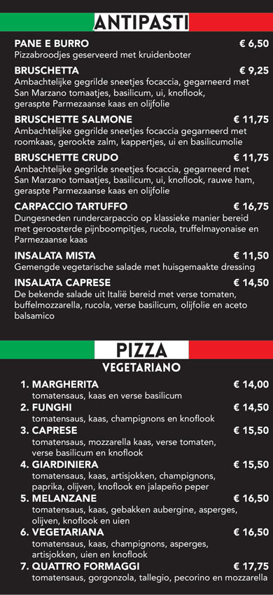 Afhaalmenu Bij Giuseppe 2