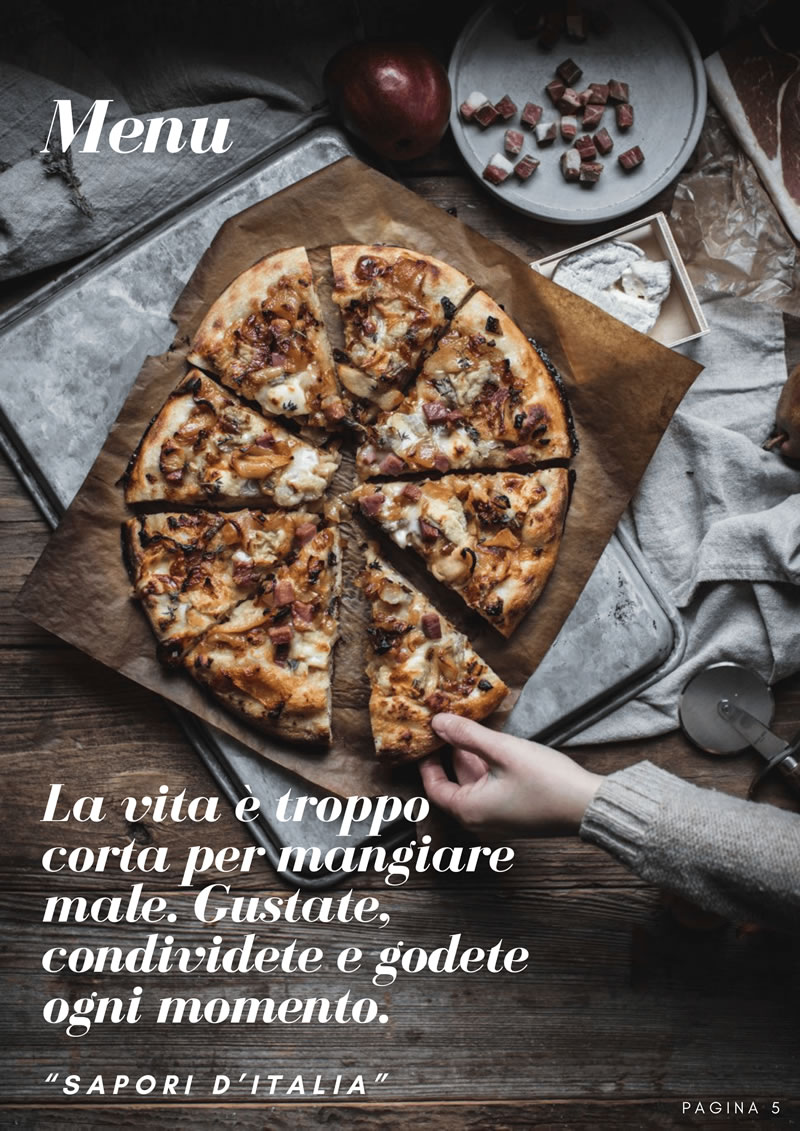 menukaart bij giuseppe 5