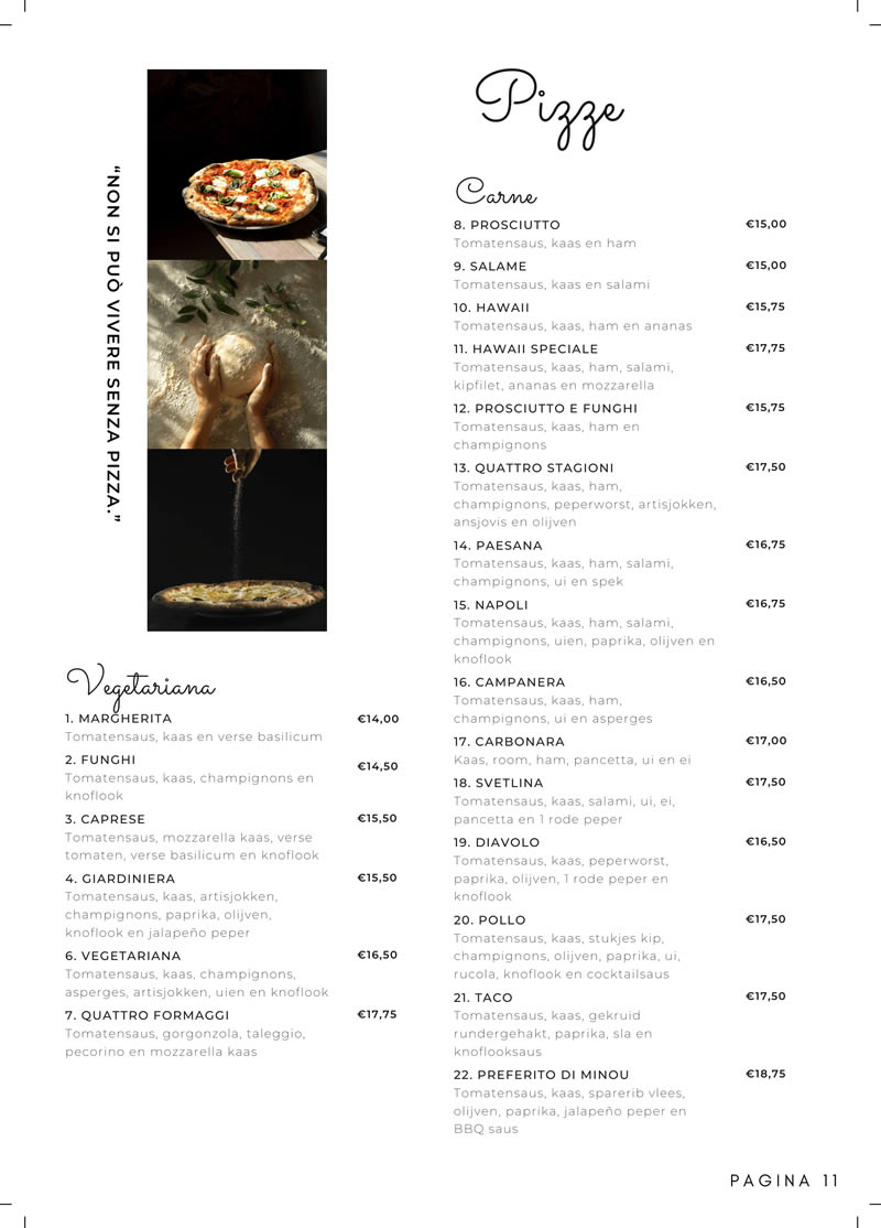 menukaart bij giuseppe 11