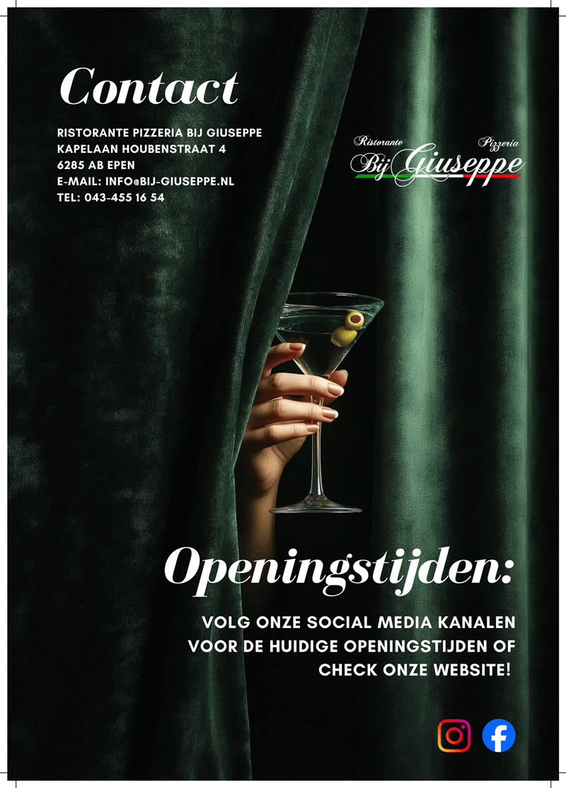 menukaart bij giuseppe 15