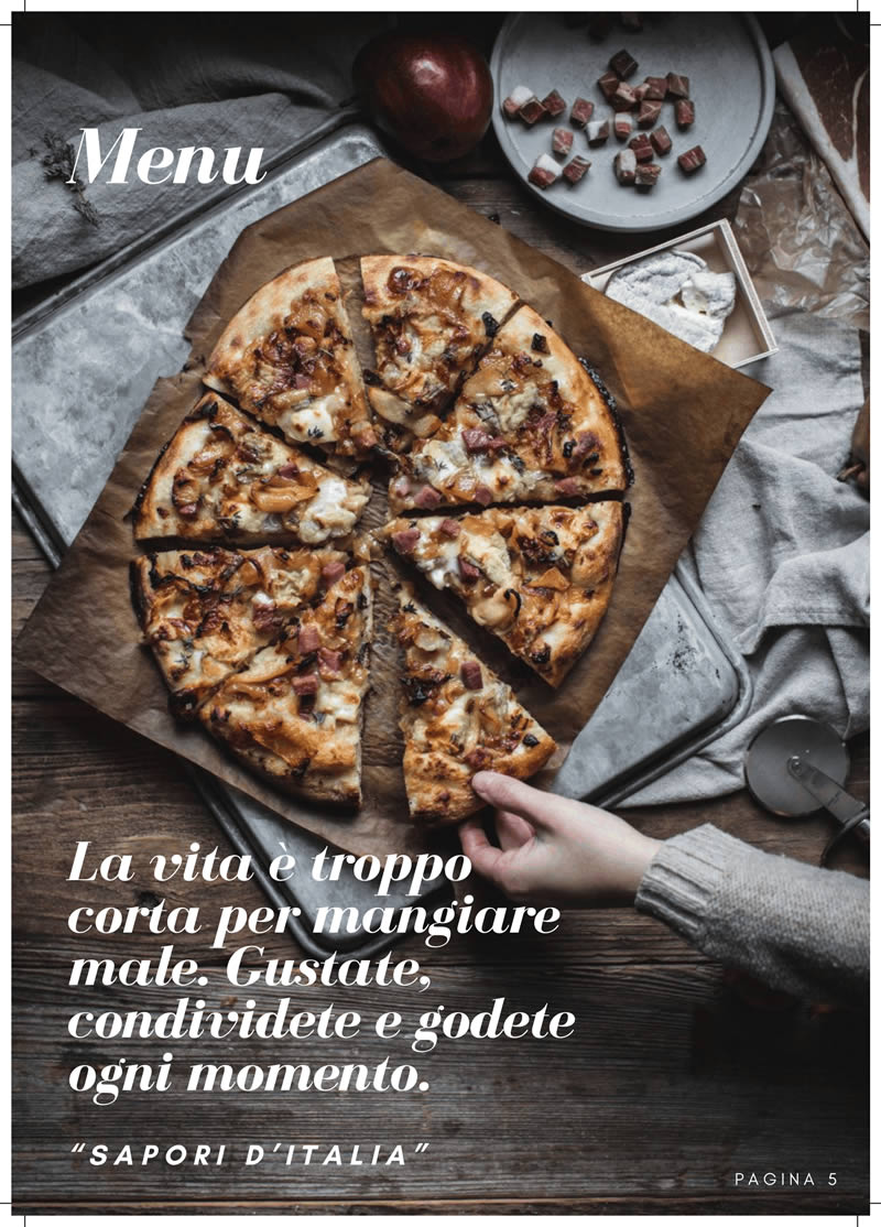 menukaart bij giuseppe 5