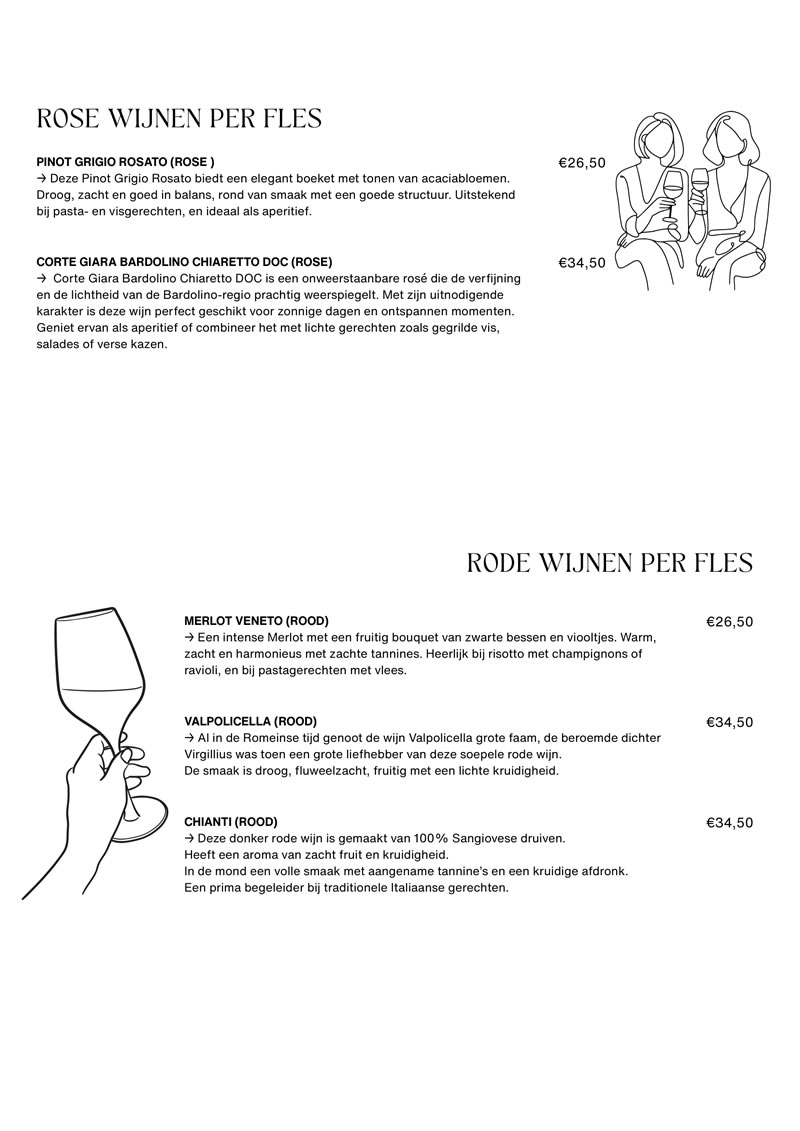 Wijnkaart Bij Guiseppe